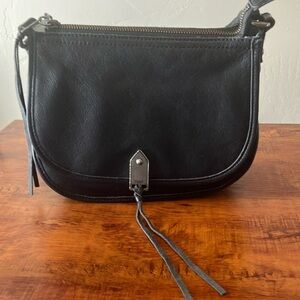 Classic Black Leather Crossbody Bag